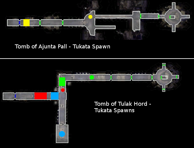 Image showing spawn triggers in Tombs of Ajunta Pall and Tulak Hord